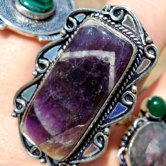 New Chevron Amethyst 925 Silver Ring. - Picture 13 of 13